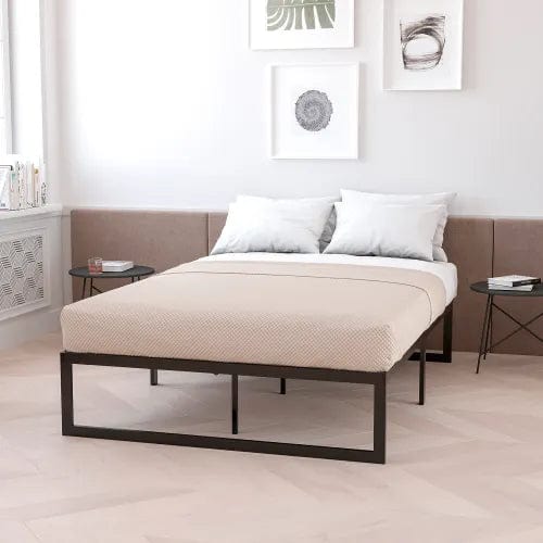 Centerline Dynamics Beds & Headboards Metal Platform Bed Frame, 14" H, 10" Pocket Spring Mattress in a Box, King Size