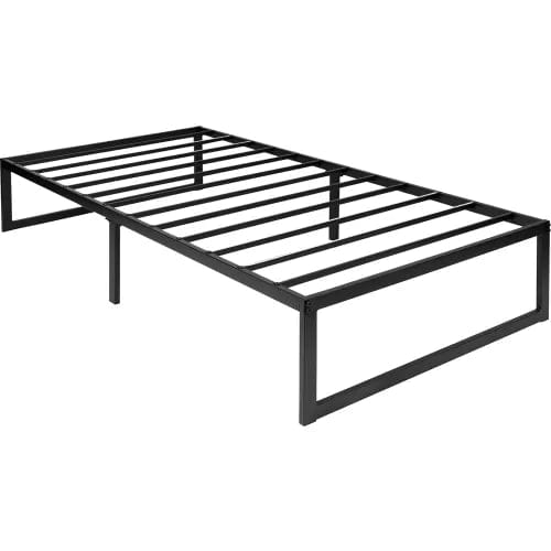 Centerline Dynamics Beds & Headboards Metal Platform Bed Frame with Steel Slat Support, 14" H, Twin Size