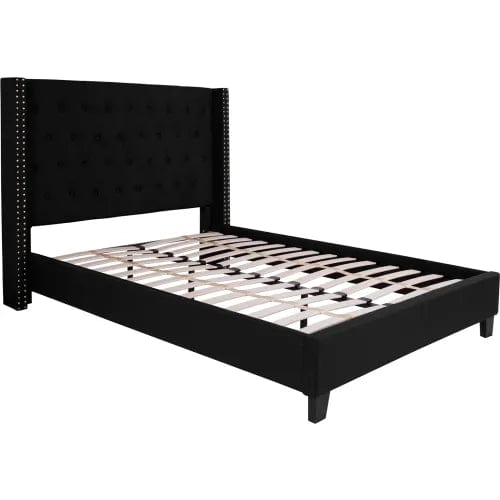 Centerline Dynamics Beds & Headboards Riverdale Tufted Upholstered Platform Bed in Black, Full Size