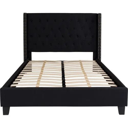 Centerline Dynamics Beds & Headboards Riverdale Tufted Upholstered Platform Bed in Black, Full Size