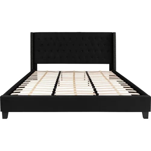 Centerline Dynamics Beds & Headboards Riverdale Tufted Upholstered Platform Bed in Black, King Size