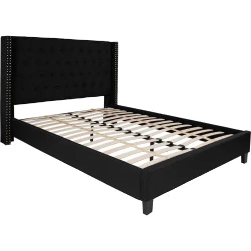 Centerline Dynamics Beds & Headboards Riverdale Tufted Upholstered Platform Bed in Black, Queen Size