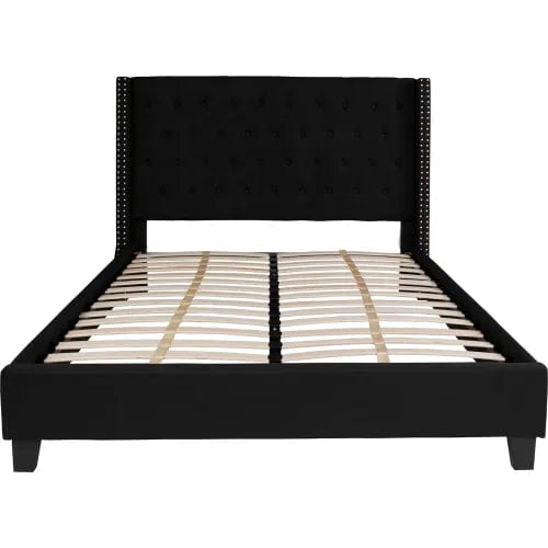 Centerline Dynamics Beds & Headboards Riverdale Tufted Upholstered Platform Bed in Black, Queen Size