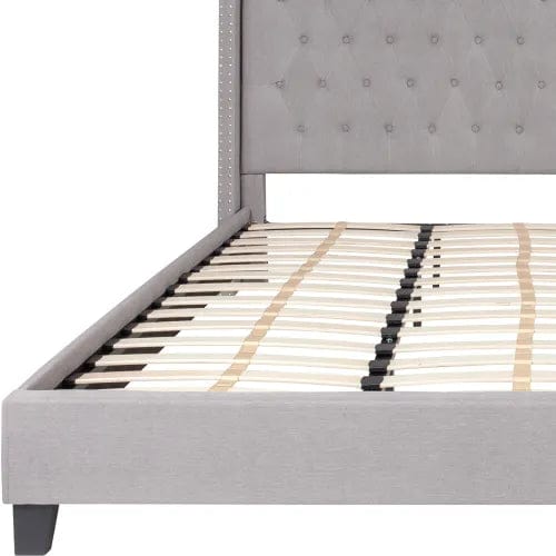 Centerline Dynamics Beds & Headboards Riverdale Tufted Upholstered Platform Bed in Light Gray, King Size