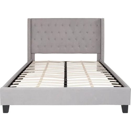 Centerline Dynamics Beds & Headboards Riverdale Tufted Upholstered Platform Bed in Light Gray, Queen Size