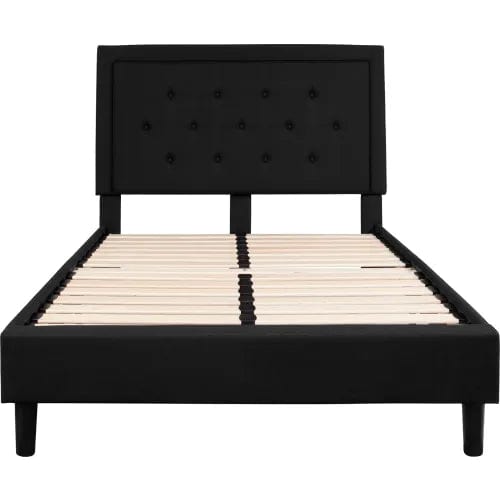 Centerline Dynamics Beds & Headboards Roxbury Tufted Upholstered Platform Bed in Black, Full Size