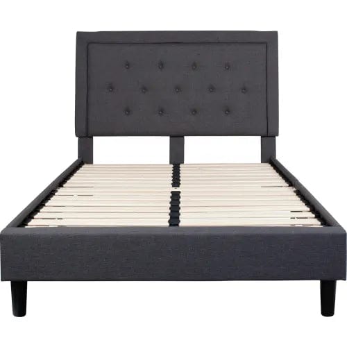 Centerline Dynamics Beds & Headboards Roxbury Tufted Upholstered Platform Bed in Dark Gray, Full Size