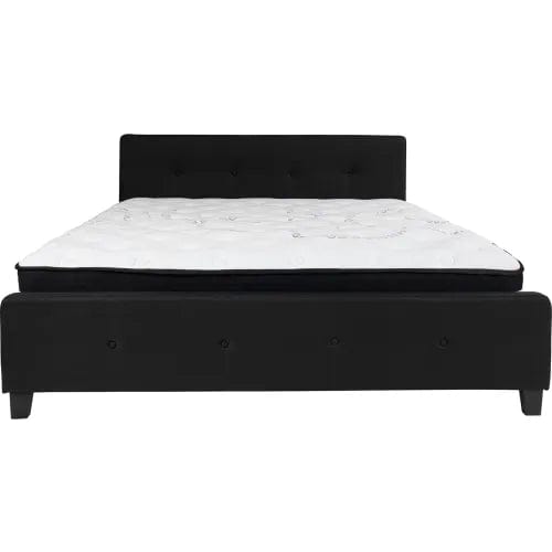 Centerline Dynamics Beds & Headboards Tribeca Tufted Upholstered Platform Bed, Black, Pocket Spring Mattress, King