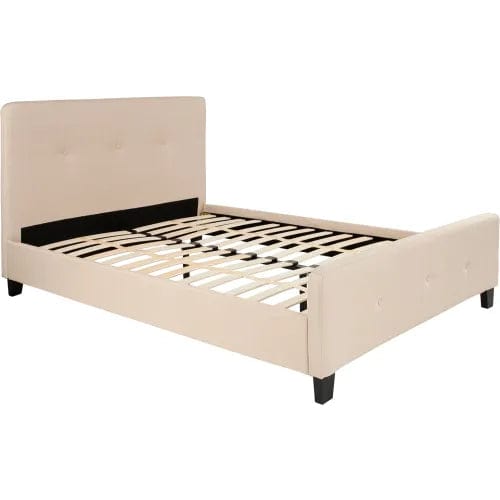 Centerline Dynamics Beds & Headboards Tribeca Tufted Upholstered Platform Bed in Beige, Full Size