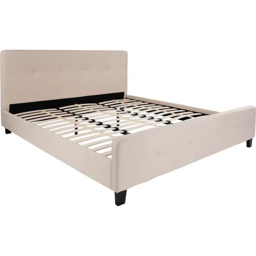 Centerline Dynamics Beds & Headboards Tribeca Tufted Upholstered Platform Bed in Beige, King Size