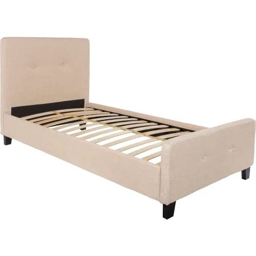 Centerline Dynamics Beds & Headboards Tribeca Tufted Upholstered Platform Bed in Beige, Twin Size