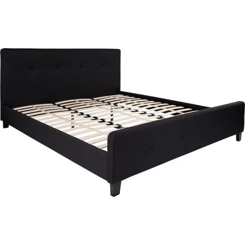 Centerline Dynamics Beds & Headboards Tribeca Tufted Upholstered Platform Bed in Black, King Size