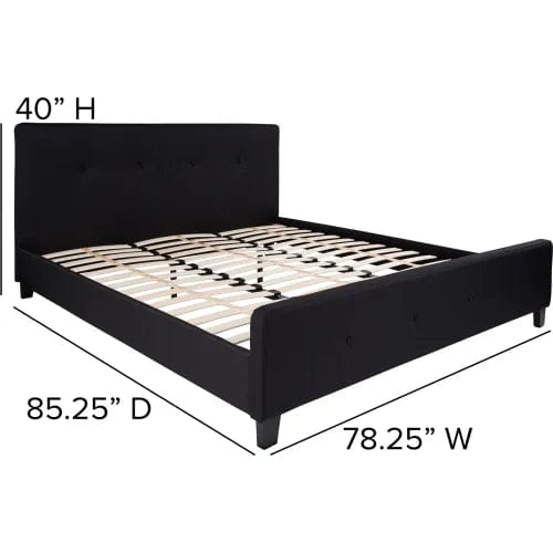 Centerline Dynamics Beds & Headboards Tribeca Tufted Upholstered Platform Bed in Black, King Size