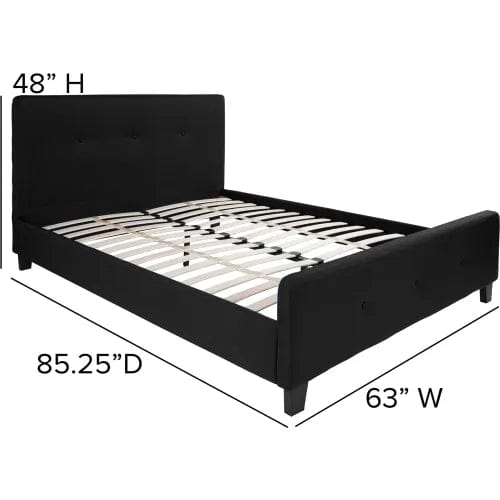 Centerline Dynamics Beds & Headboards Tribeca Tufted Upholstered Platform Bed in Black, Queen Size