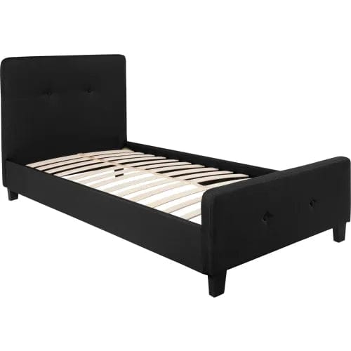 Centerline Dynamics Beds & Headboards Tribeca Tufted Upholstered Platform Bed in Black, Twin Size