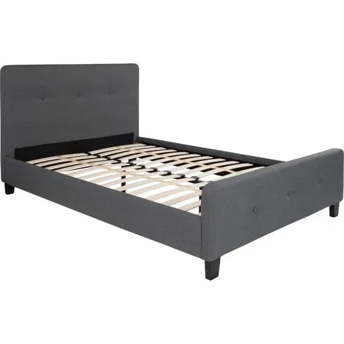 Centerline Dynamics Beds & Headboards Tribeca Tufted Upholstered Platform Bed in Dark Gray, Full Size