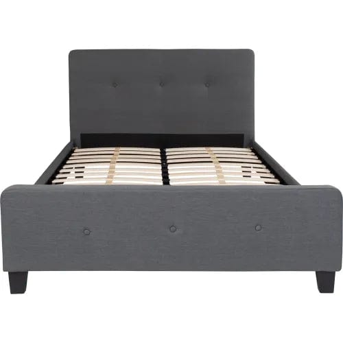 Centerline Dynamics Beds & Headboards Tribeca Tufted Upholstered Platform Bed in Dark Gray, Full Size