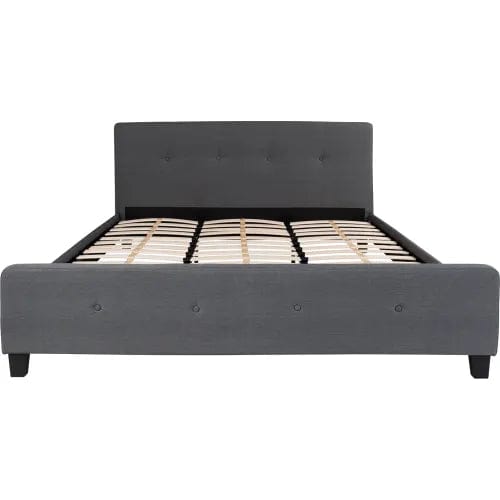 Centerline Dynamics Beds & Headboards Tribeca Tufted Upholstered Platform Bed in Dark Gray, King Size