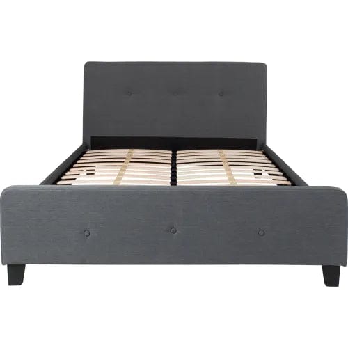 Centerline Dynamics Beds & Headboards Tribeca Tufted Upholstered Platform Bed in Dark Gray, Queen Size