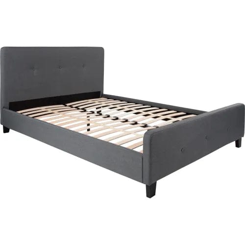 Centerline Dynamics Beds & Headboards Tribeca Tufted Upholstered Platform Bed in Dark Gray, Queen Size