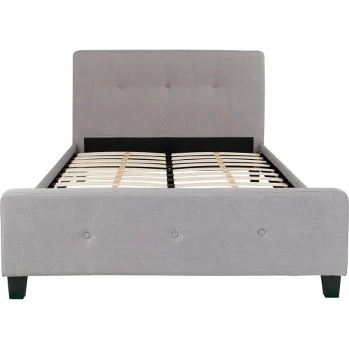 Centerline Dynamics Beds & Headboards Tribeca Tufted Upholstered Platform Bed in Light Gray, Full Size