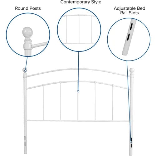 Centerline Dynamics Beds & Headboards Woodstock Decorative White Metal Headboard, Full Size