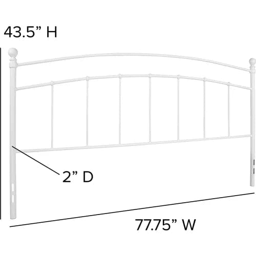 Centerline Dynamics Beds & Headboards Woodstock Decorative White Metal Size Headboard, King