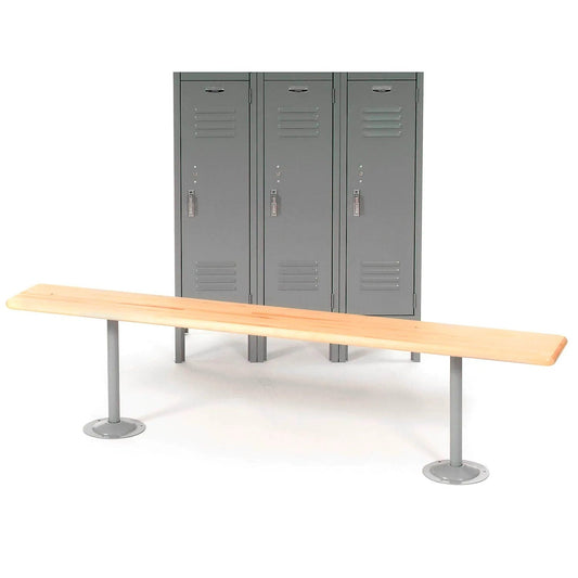 Centerline Dynamics Benches Locker Room Bench, Hardwood With Steel Tube Pedestal Legs, 36 x 9-1/2 x 17