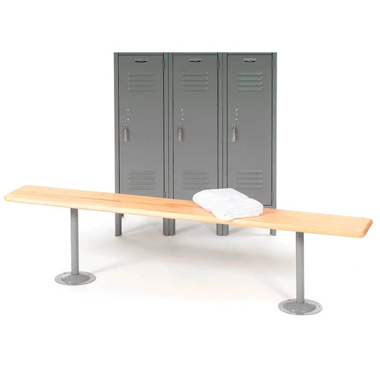 Centerline Dynamics Benches Locker Room Bench, Hardwood With Steel Tube Pedestal Legs, 48 x 9-1/2 x 17