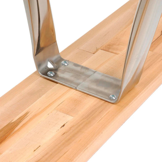 Centerline Dynamics Benches Locker Room Bench, Hardwood With Trapezoid Legs, 72 x 9-1/2 x 17