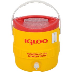 Centerline Dynamics Beverage Cooler Igloo Beverage Cooler, Insulated, Yellow / Red, 3 Gallons