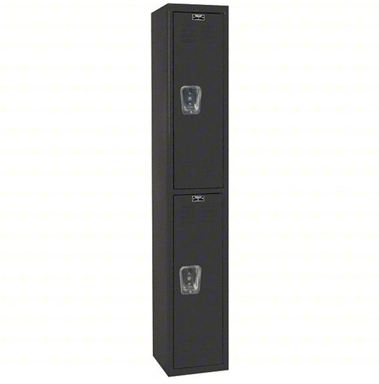 Centerline Dynamics Black Tie Lockers Black / Assembled Hallowell Black Tie Locker, 12"W x 18"D x 72"H, Double Tier, 1-Wide,