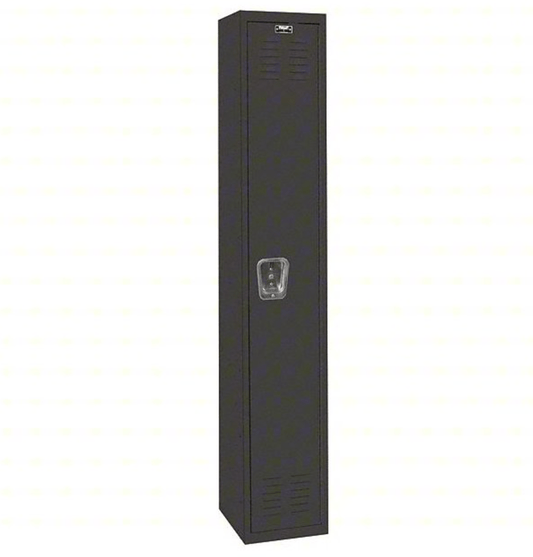 Centerline Dynamics Black Tie Lockers Black / Assembled Hallowell Black Tie Locker, 12"W x 18"D x 72"H, Single Tier, 1-Wide