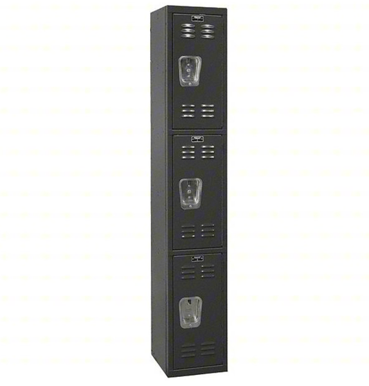 Centerline Dynamics Black Tie Lockers Black / Assembled Hallowell Black Tie Locker, 12"W x 18"D x 72"H,Triple Tier, 1-Wide