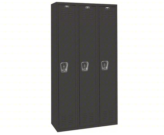 Centerline Dynamics Black Tie Lockers Black / Assembled Hallowell Black Tie Locker, 36"W x 18"D x 72"H, Single Tier, 3-Wide