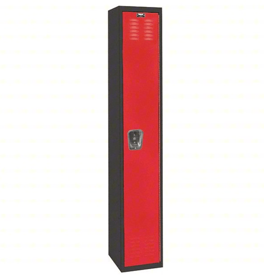 Centerline Dynamics Black Tie Lockers Red / Assembled Hallowell Black Tie Locker, 12"W x 18"D x 72"H, Single Tier, 1-Wide