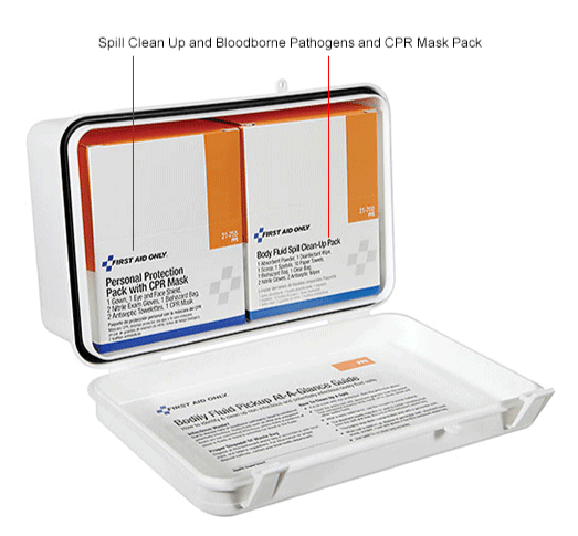 Pathogen Mask Pac-Kit Small Industrial Bloodborne Pathogens Kit with CPR Mask Weathe ...