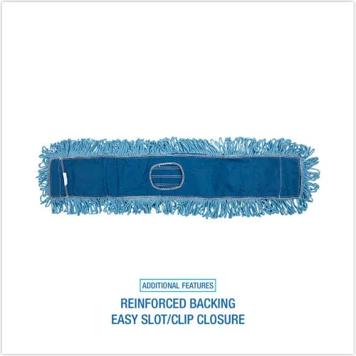 Centerline Dynamics Brooms & Dusters Dust Mop Head, Cotton/Synthetic Blend, 36 x 5, Looped-End, Blue