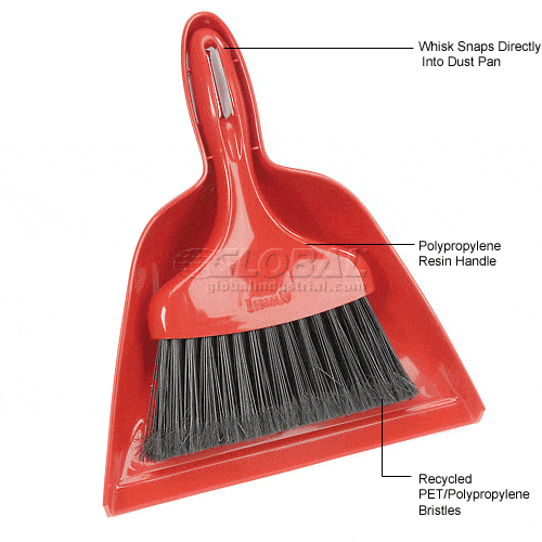 Centerline Dynamics Brooms & Dusters Libman Commercial Dust Pan With Whisk Broom - Red - 906 - Pkg Qty 6