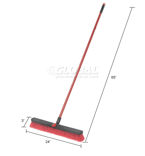 Centerline Dynamics Brooms & Dusters Libman Commercial Push Broom with Resin Block - 24 - Medium-Duty Bristles - 805 - Pkg Qty 4