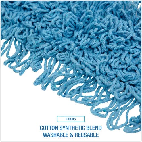Centerline Dynamics Brooms & Dusters Mop Head, Dust, Looped-End, Cotton/Synthetic Fibers, 18 x 5, Blue