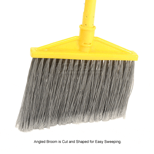 Centerline Dynamics Brooms & Dusters Rubbermaid® Angled Broom With Vinyl Coated Metal Handle - Pkg Qty 6