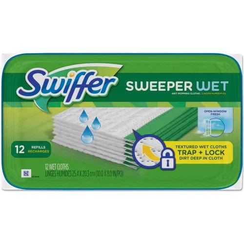 Centerline Dynamics Brooms & Dusters Sweeper Wet Refill Cloths Open Window Fresh, 12 Wipes/Box 12 Boxes/Case