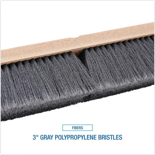 Centerline Dynamics Brush Heads Floor Brush Head, 3" Gray Flagged Polypropylene Bristles, 36" Brush