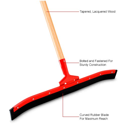 Centerline Dynamics Brushes, Sponges & Squeegees Libman Commercial Standard Duty Curved Floor Squeegee, Hard Rubber, 24" - Pkg Qty 6