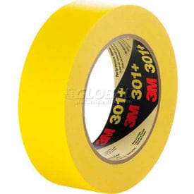 Centerline Dynamics Building & Construction Tape 3M™ Masking Tape 301+ 0.95"W x 60 Yards - Yellow - Pkg Qty 36