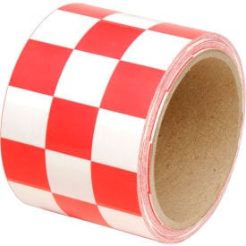 Centerline Dynamics Building & Construction Tape INCOM® Checkerboard Hazard Tape - Red/White, 3"W x 54'L, 1 Roll