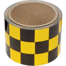 Centerline Dynamics Building & Construction Tape INCOM® Checkerboard Hazard Tape - Yellow/Black, 3"W x 54'L, 1 Roll