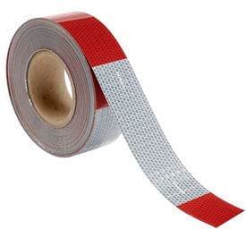 Centerline Dynamics Building & Construction Tape Reflective Tape, 11"/7" Pattern, 13 mil Vinyl, Red/White, DOT-C2, 150'L x 2"W, 1 Roll