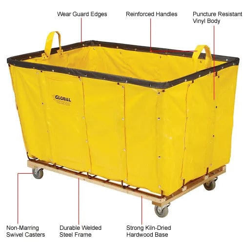 Centerline Dynamics Bulk Container & Tilt Trucks Basket Bulk Truck, Vinyl, 24 Bushel Capacity, Yellow